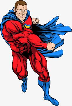 卡通超人飞行素材-卡通超人飞行图片元素-觅元素