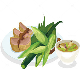 矢量图日式菜肴