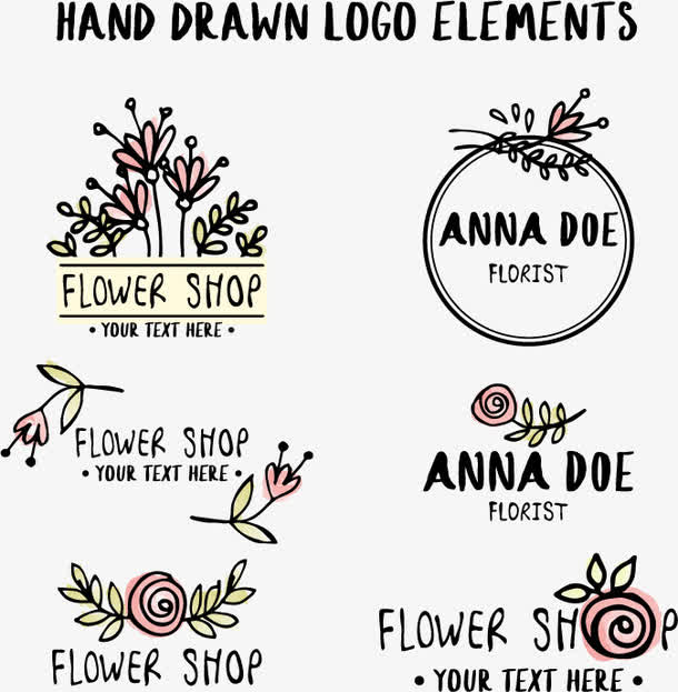 手绘logo元素素材免费下载_觅元素