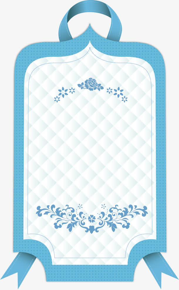 蓝色可爱标签背景素材