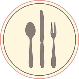 简约餐具标签图案
