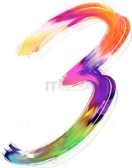彩色数字3渐变设计