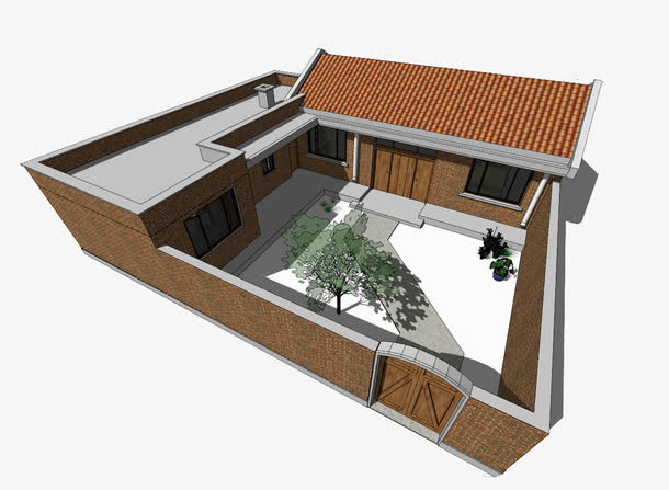 四合院3d立体模型