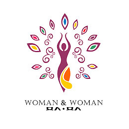 彩色花朵女性减肥logo