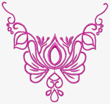 紫色边角绣花艺术图案