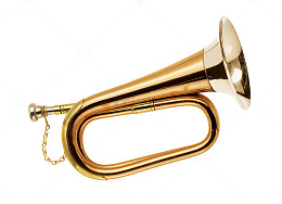 实物 喇叭 金色 金属