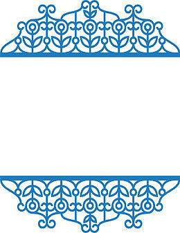 蓝色手绘欧式花纹