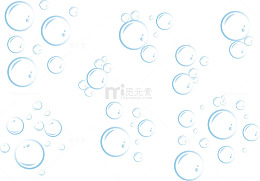 手绘各种氧气泡泡