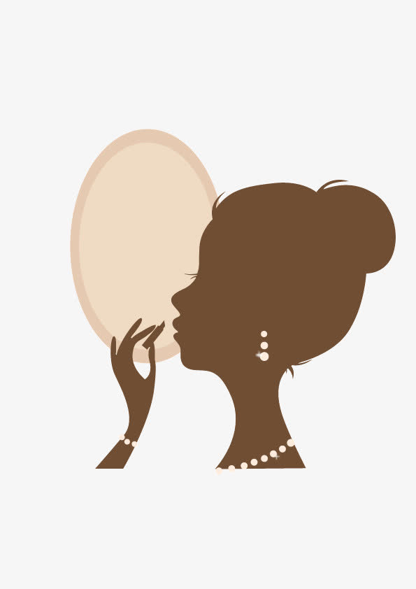 女性化妆剪影矢量素材