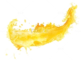 黄色果汁飞溅