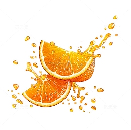 果汁飞溅的橙子