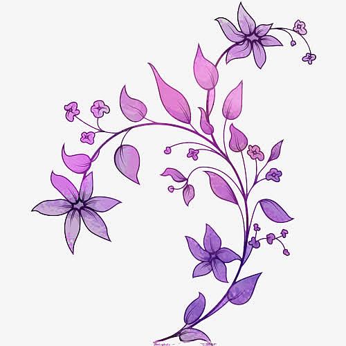 紫色花纹素材家园