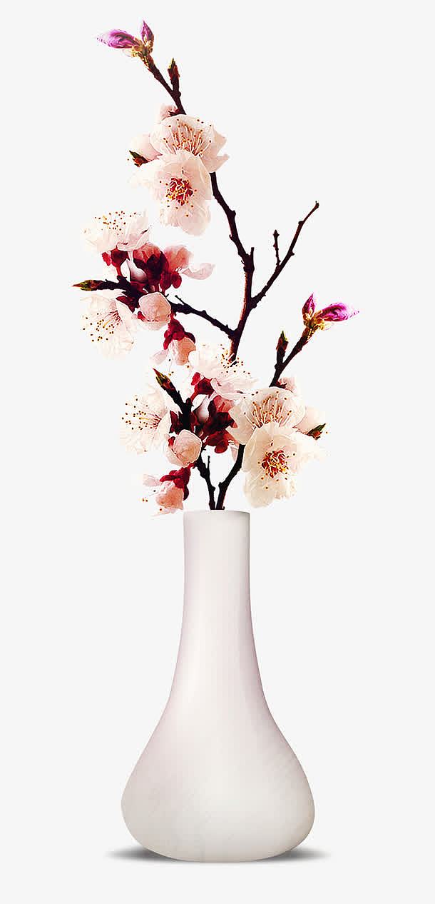 中国风桃花花瓶