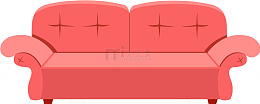 卡通红色沙发