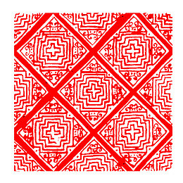 红色简约大气汉代花纹