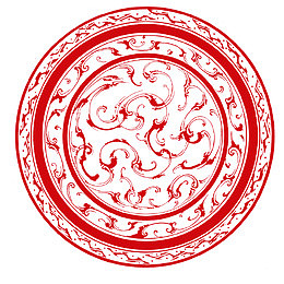 圆形汉代花纹