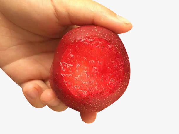 手拿红宝石李子