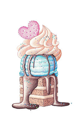 卡通手绘爱心饼干