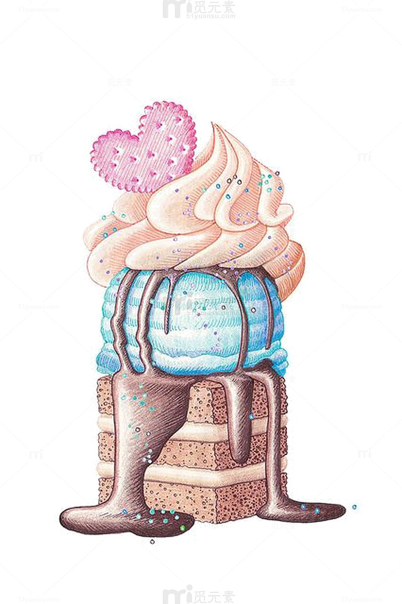 卡通手绘爱心饼干