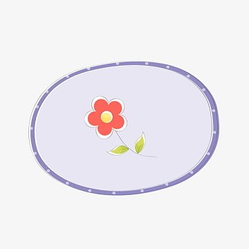 紫色花朵文字框矢量