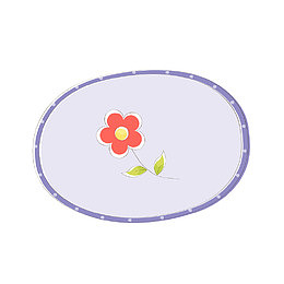 紫色花朵文字框矢量
