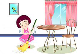 主动做家务的女孩