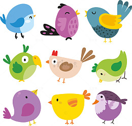彩色卡通小鸟