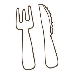 手绘食物刀叉刀具