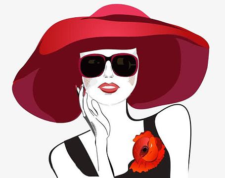 手绘卡通贵妇人物