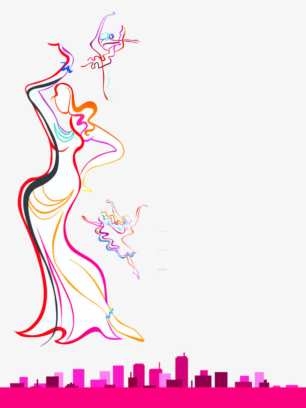 优雅的线条女人免抠素材免费下载_觅元素51yuansu.com