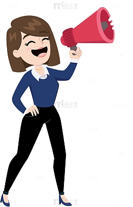 拿喇叭的美女