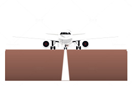 跑道上的飞机矢量素材