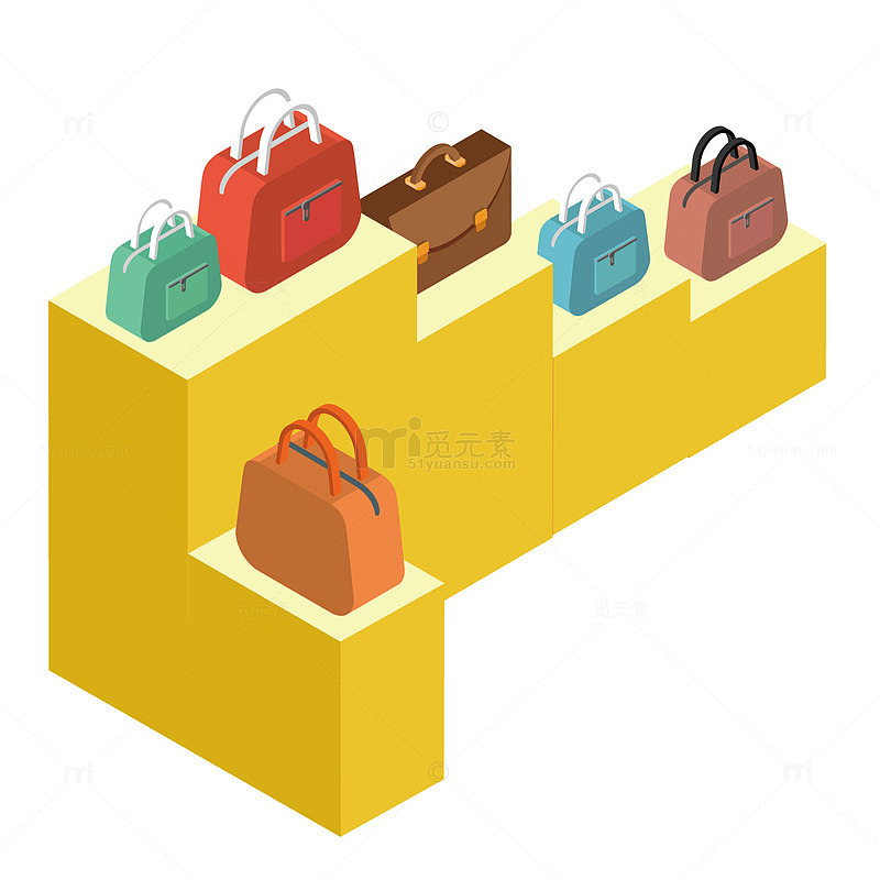 便民箱包商店产品矢量