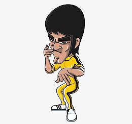 李小龙黑白漫画造型