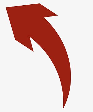 红色曲线箭头素材