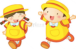 穿着黄色校服的学生