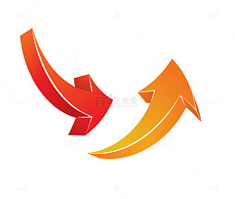 红色立体箭头矢量图