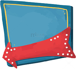 水彩蓝色四边形标题框