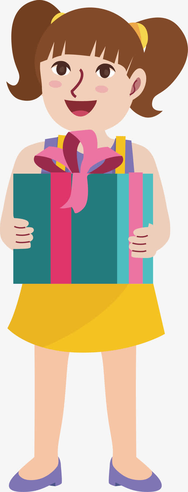 收到礼物的小女孩