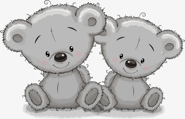 卡通动物情侣矢量素材