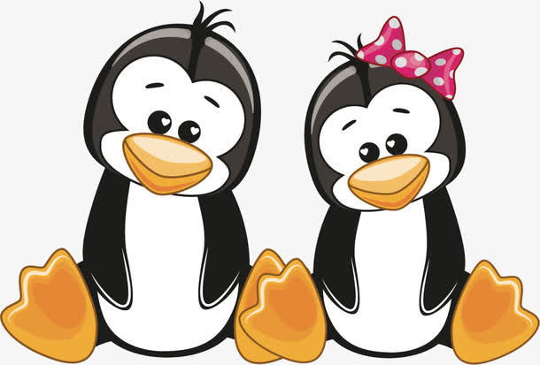 卡通动物情侣矢量素材
