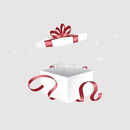 打开的白色礼物盒矢量图