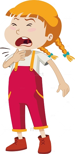 大声咳嗽的女孩