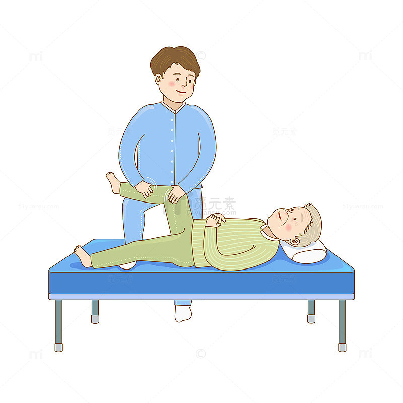 给老人捏腿