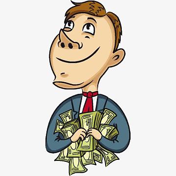 手拿钱卡通素材_手拿钱卡通图片元素-觅元素