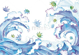 卡通海浪免抠PNG素材