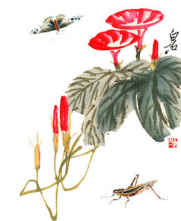 齐白石草虫国画