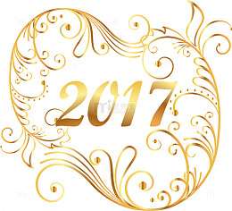 矢量金色花纹装饰2017