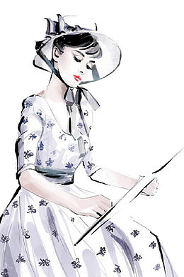 手绘水彩奥黛丽赫本