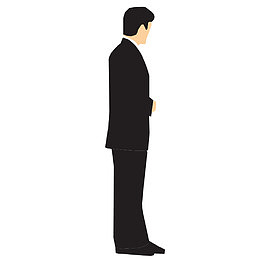 手绘穿西服商务人员PNG